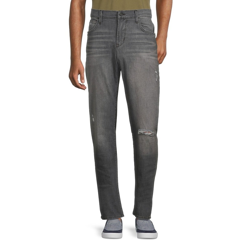 Hudson Blake Bronx Jeans Men's 33 Slim Straight Grey Distressed